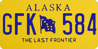 AK license plate GFK584