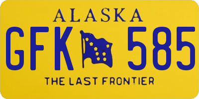 AK license plate GFK585