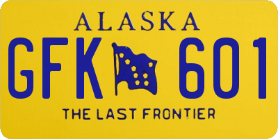 AK license plate GFK601