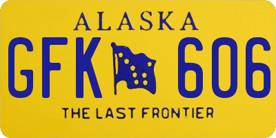 AK license plate GFK606