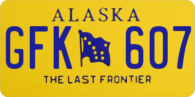 AK license plate GFK607