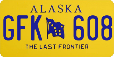 AK license plate GFK608
