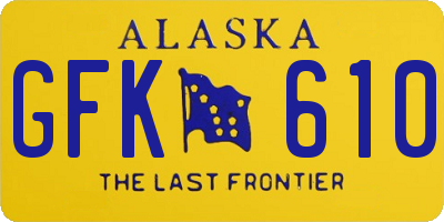 AK license plate GFK610