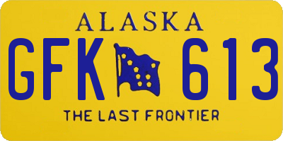 AK license plate GFK613