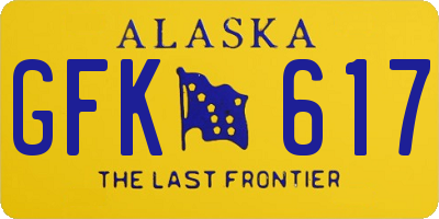 AK license plate GFK617