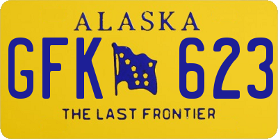 AK license plate GFK623