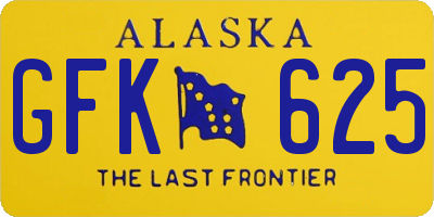 AK license plate GFK625