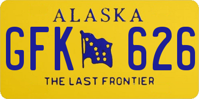 AK license plate GFK626