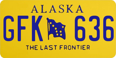 AK license plate GFK636