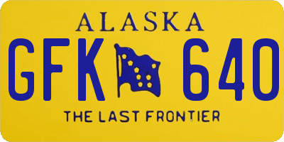 AK license plate GFK640