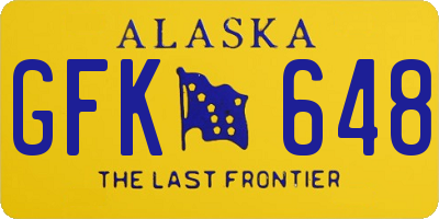 AK license plate GFK648
