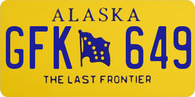 AK license plate GFK649