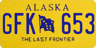 AK license plate GFK653