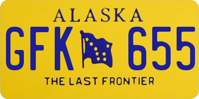 AK license plate GFK655