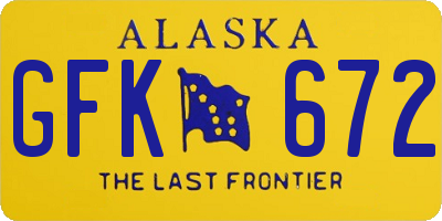 AK license plate GFK672
