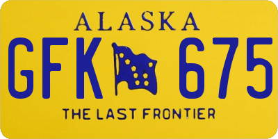 AK license plate GFK675