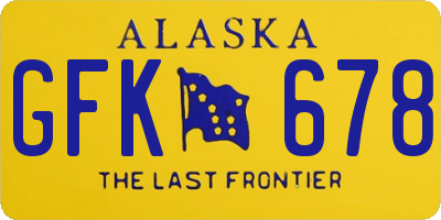 AK license plate GFK678