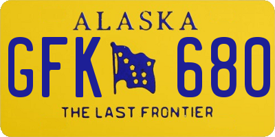 AK license plate GFK680
