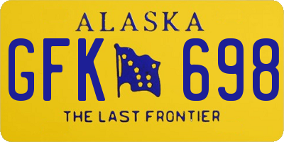 AK license plate GFK698