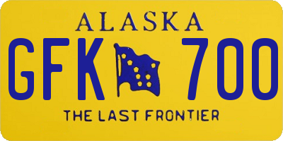 AK license plate GFK700