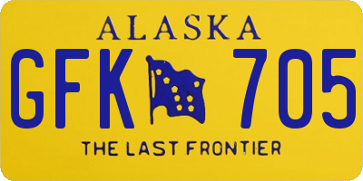 AK license plate GFK705