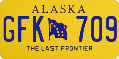 AK license plate GFK709
