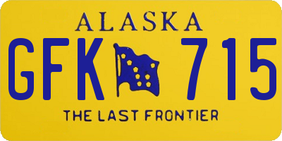 AK license plate GFK715