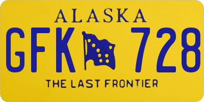 AK license plate GFK728