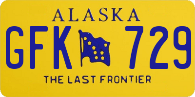 AK license plate GFK729