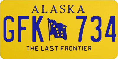 AK license plate GFK734