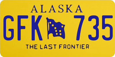 AK license plate GFK735