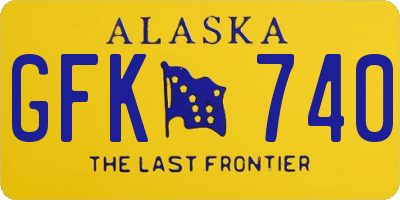 AK license plate GFK740