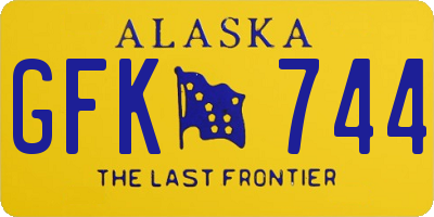 AK license plate GFK744