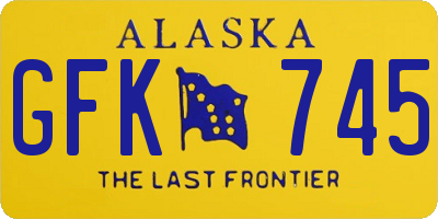 AK license plate GFK745