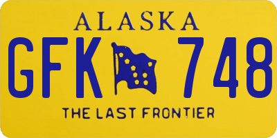 AK license plate GFK748