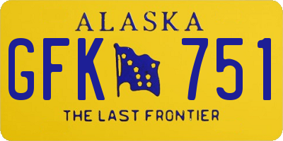 AK license plate GFK751