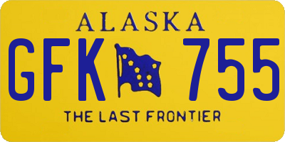 AK license plate GFK755