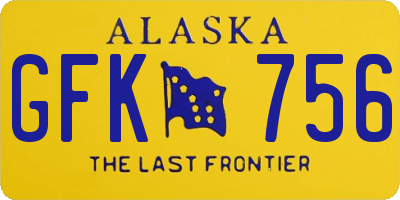 AK license plate GFK756