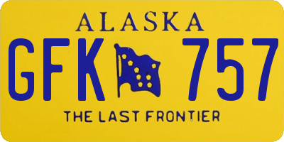 AK license plate GFK757