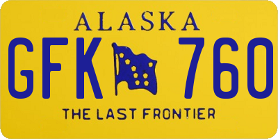 AK license plate GFK760