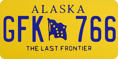 AK license plate GFK766