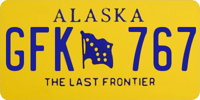 AK license plate GFK767