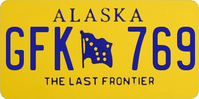 AK license plate GFK769