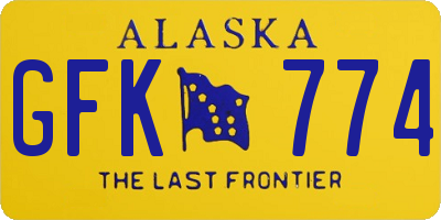 AK license plate GFK774