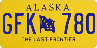 AK license plate GFK780
