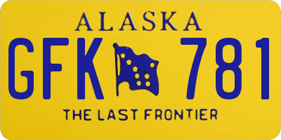 AK license plate GFK781