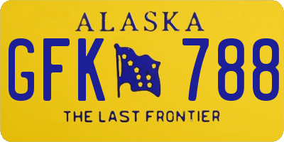 AK license plate GFK788