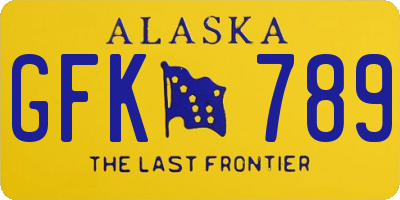 AK license plate GFK789