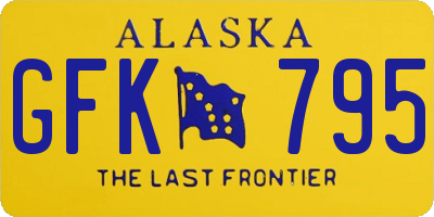 AK license plate GFK795