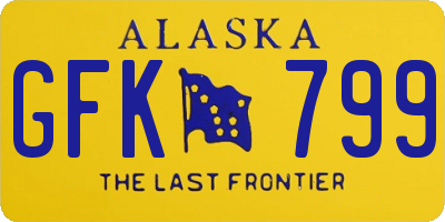 AK license plate GFK799